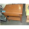 Image 1 : Brown wooden single drawer side table