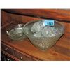 Image 1 : Pressed glass punch bowl set and chip bowl