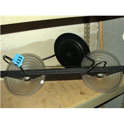 Contemporary metal and glass hanging light fixtur