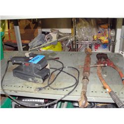 Skihl belt sander, set of bolt cutters and a tyro