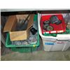 Image 1 : 2 plastic storage bins of assorted hardware