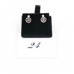 925 Silver Diamond & Brown Quartz Gemstone