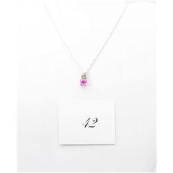 10kt gold Pink Quartz & Diamond Pendant