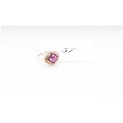 10k gold 1.01carat custom made ruby and diamond