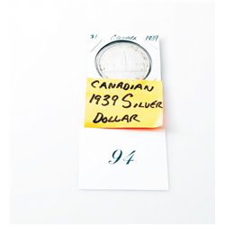 1939 canadian silver dollar