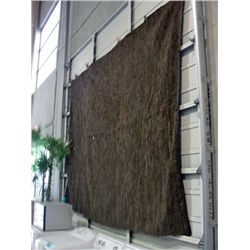Approx 11F by 11F woven brown leather area rug