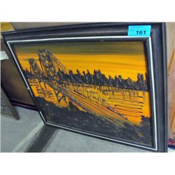 Framed mid century modern abstract original
