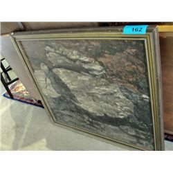 Framed original oil on canvas abstract painting