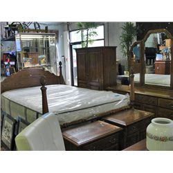6pc sklaar pepplar oak bedroom suite;
