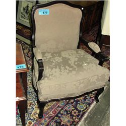 Grey leaf pattern upholstered living room accent