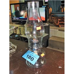 Vintage double mould glass hole oil lamp