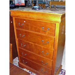 5 drawer high boy chest with 7th hidden drawer
