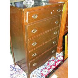 Vintage sheritan style mahogany high boy dresser
