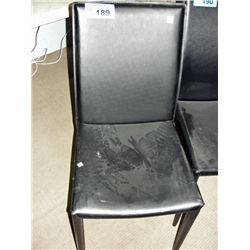 Black leather side chair