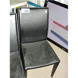 Black leather side chair
