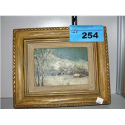 Small framed original oil on canvas painting