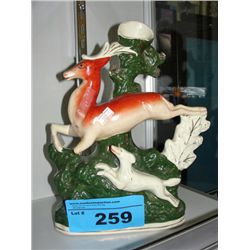 Staffordshire pottery stag vase