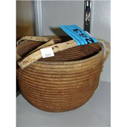 West coast native woven gathering basket