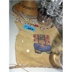 Group of 3 aboriginal decorative pieces; hat,