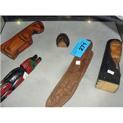 Group of 5 west coast native wood carvings