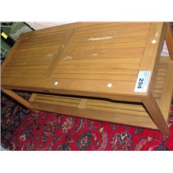 Solid teak patio side table