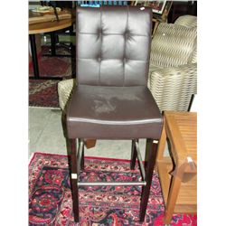 Brown leather barstool