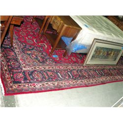 Approx 10F by 12F hand knotted persian area rug