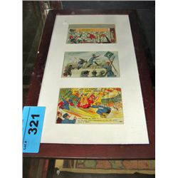 Framed vintage post card 3pc set
