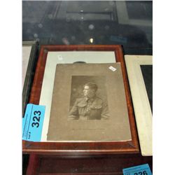 2 vintage black and white soldier pictures