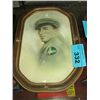 Image 1 : Framed vintage soldier print in convex glass frame