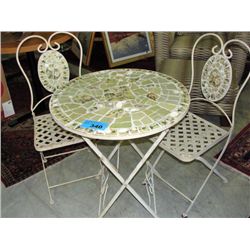 3pc ceramic tile mosaic decorated patio set