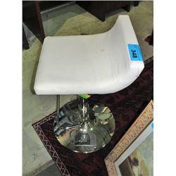 White leather and chrome gas lift barstool