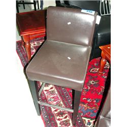 Brown leather bar stool