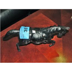 Leather crafted black decorative horse