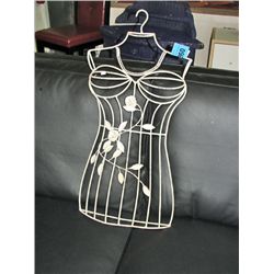 Metal hanging decorative dress form