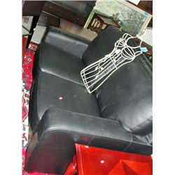 Black leather loveseat
