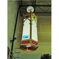 Hanging stained glass church light late 1950s by