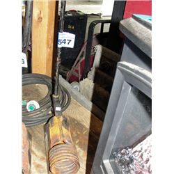 Propane powered coiled heating rod