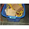 Image 1 : Blue plastic storage bin filled with tools