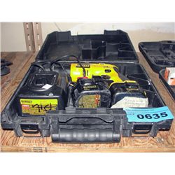 Dewault cordless drill with 2 batteries and one