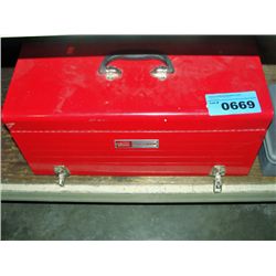 Sears craftsman red metal toolbox and contents