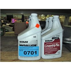 6 containers of assorted cleaners