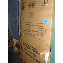 White framed storm door