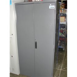 Grey metal 2 door storage cabinet