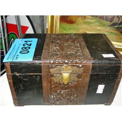 Carved wooden keep sake box