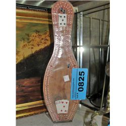 Bowling pin shaped crib board
