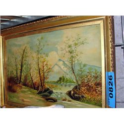 Framed original oil on board painting