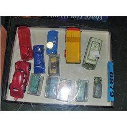 Box of assorted collectors diecast toy cars and