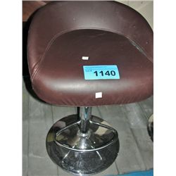 Black leather and chrome gas lift bar stool