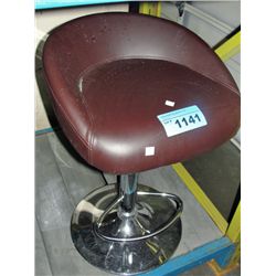Black leather and chrome gas lift bar stool